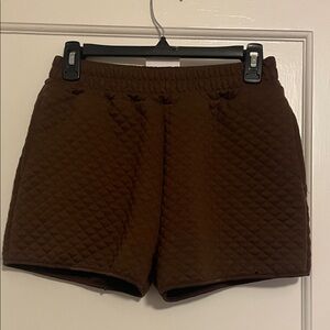 Brown Quilted Athletic Shorts
